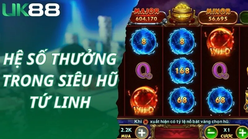 Hệ số thưởng hấp dẫn áp dụng trong game Siêu hũ tứ linh